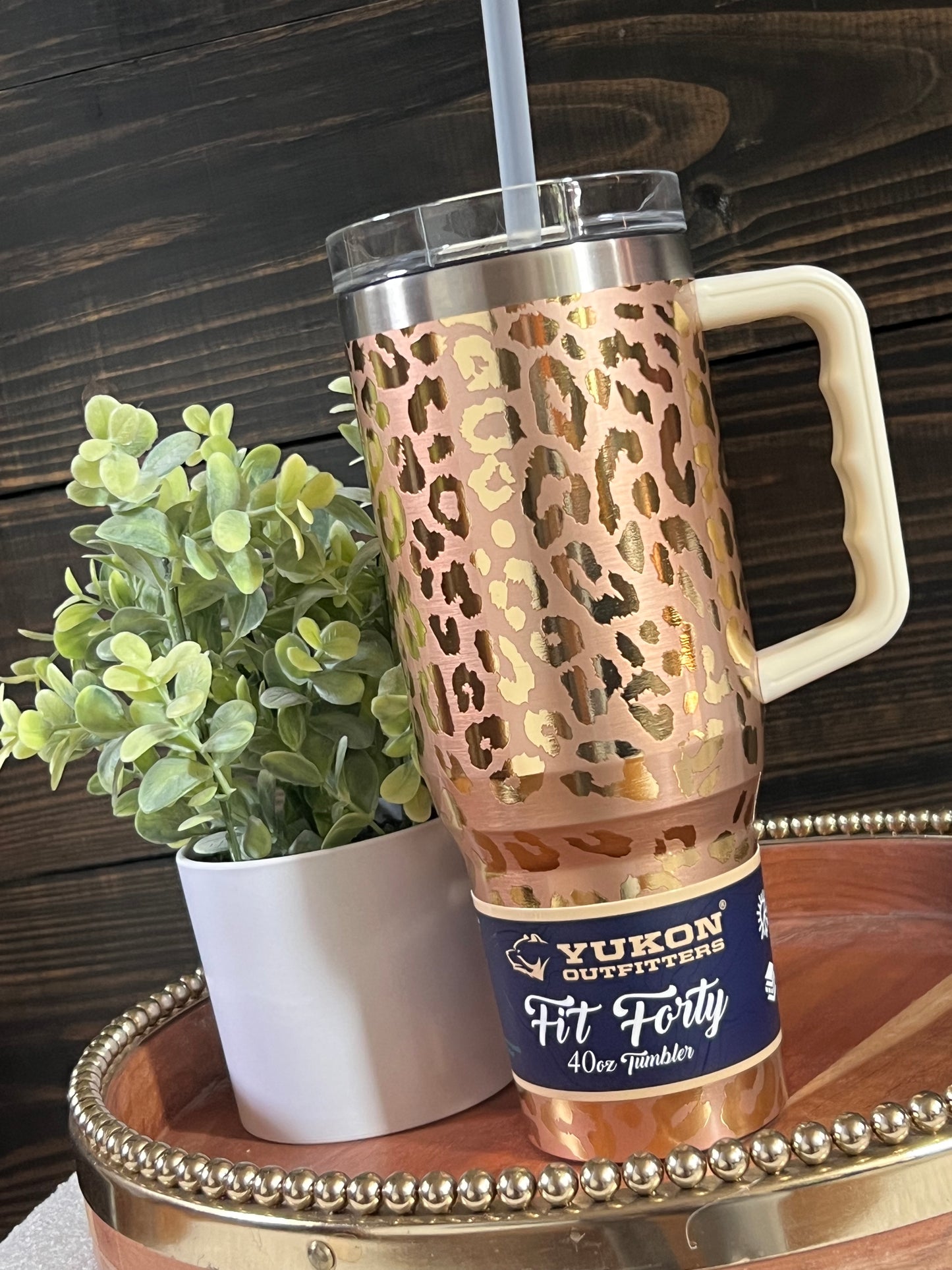 Buc-ee's Tumbler; Fit Forty Rose Gold Leopard, Gold Leopard, Pink, Lavender