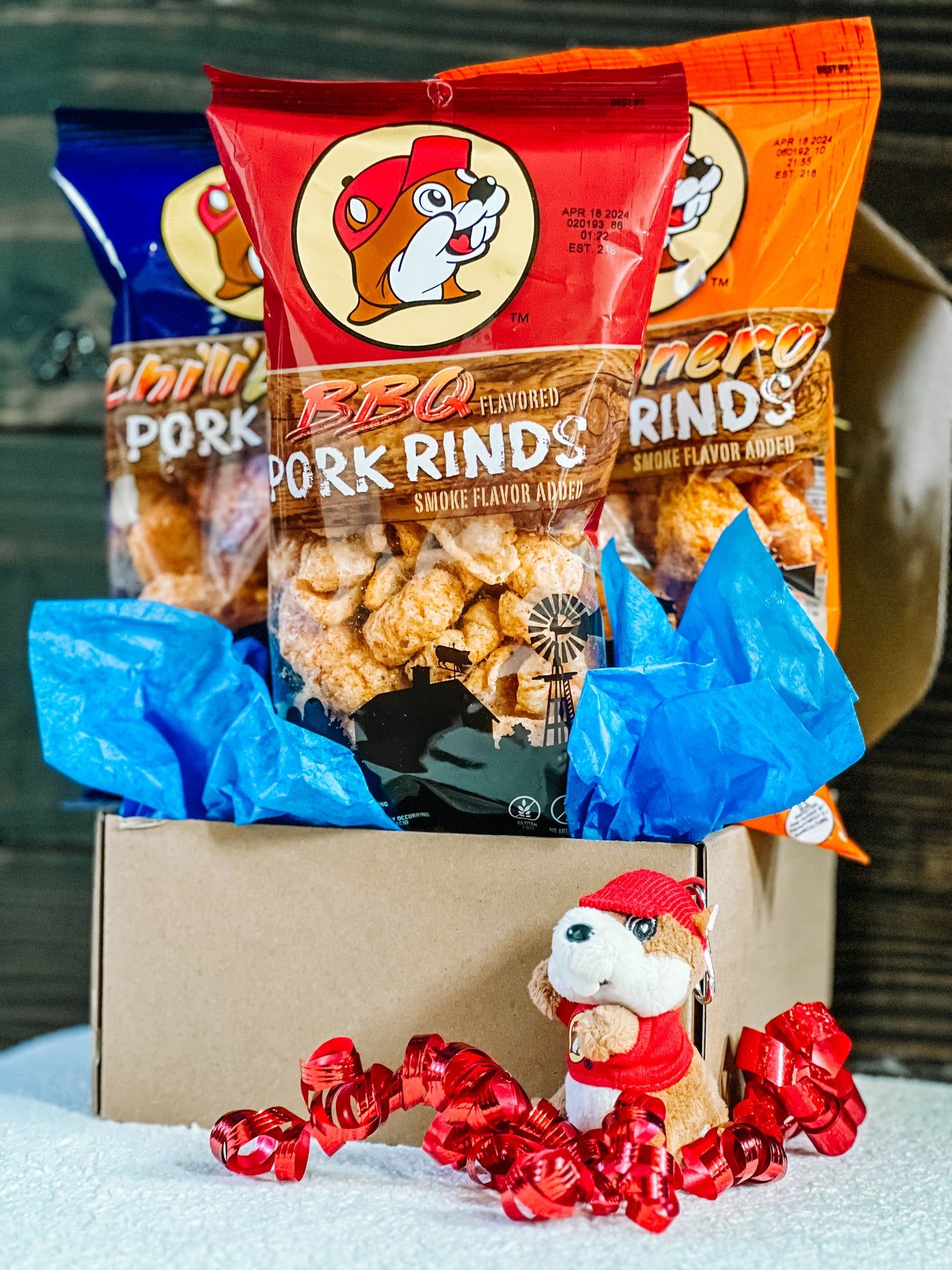 Buc-ee's Pork Rind Snack Box; GIft Box; Gift Basket