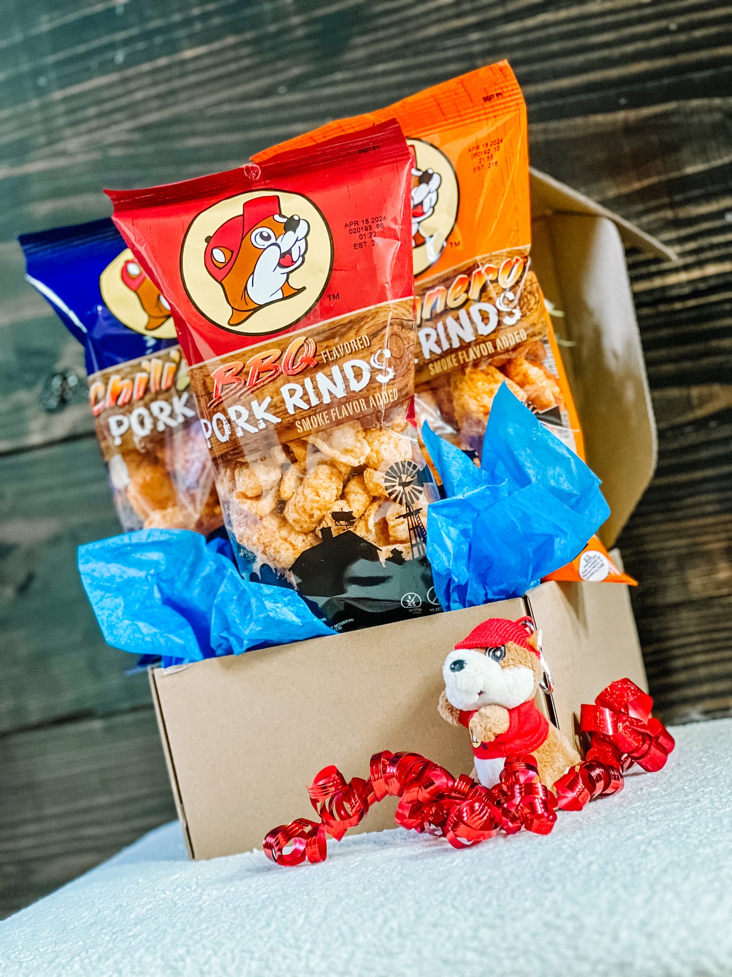 Buc-ee's Pork Rind Snack Box; GIft Box; Gift Basket