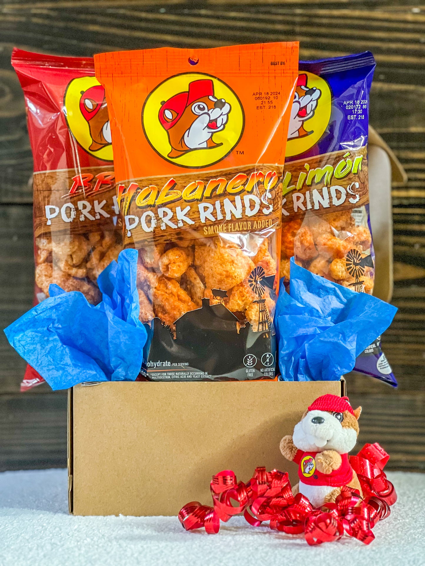 Buc-ee's Pork Rind Snack Box; GIft Box; Gift Basket