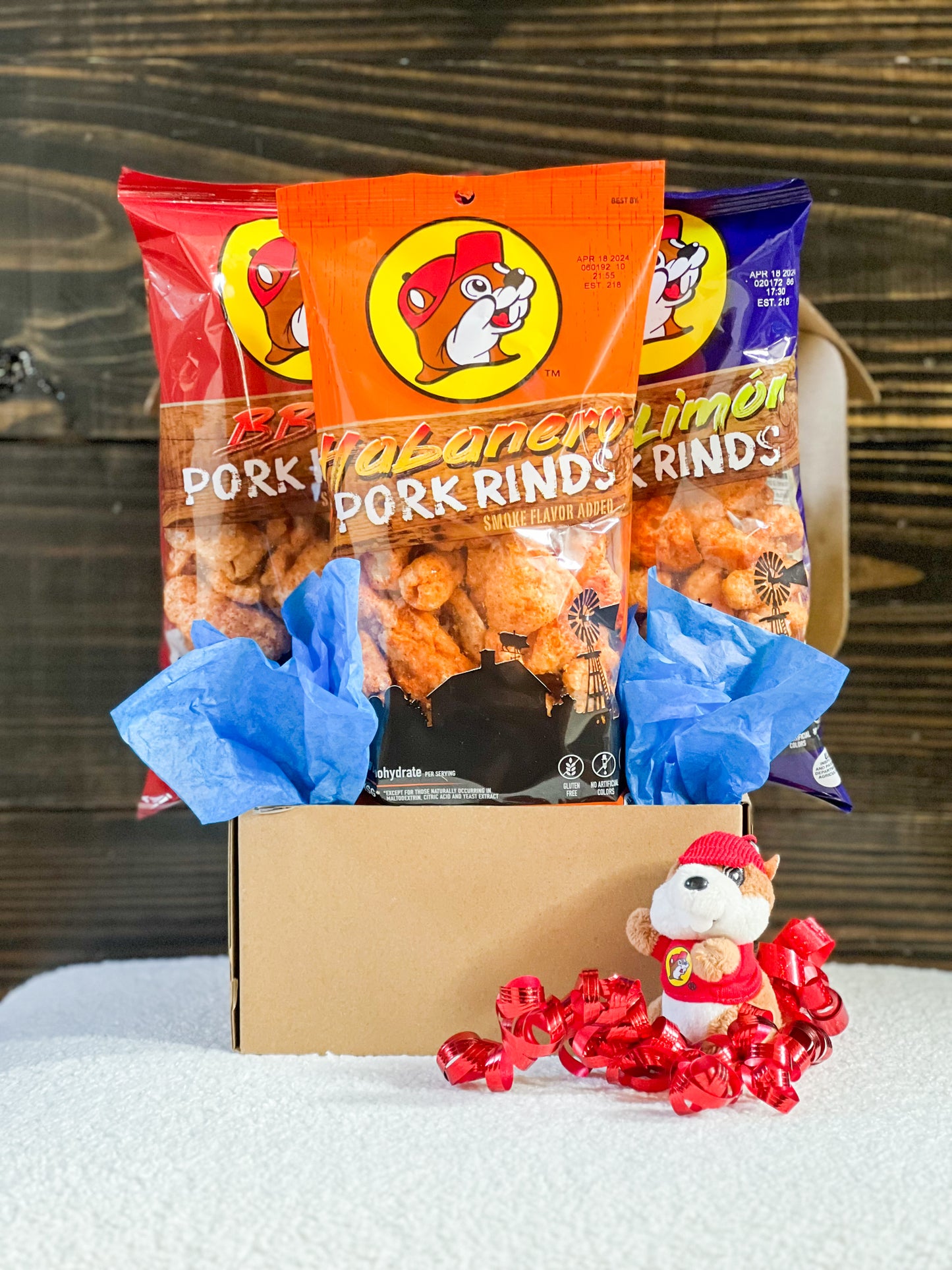 Buc-ee's Pork Rind Snack Box; GIft Box; Gift Basket