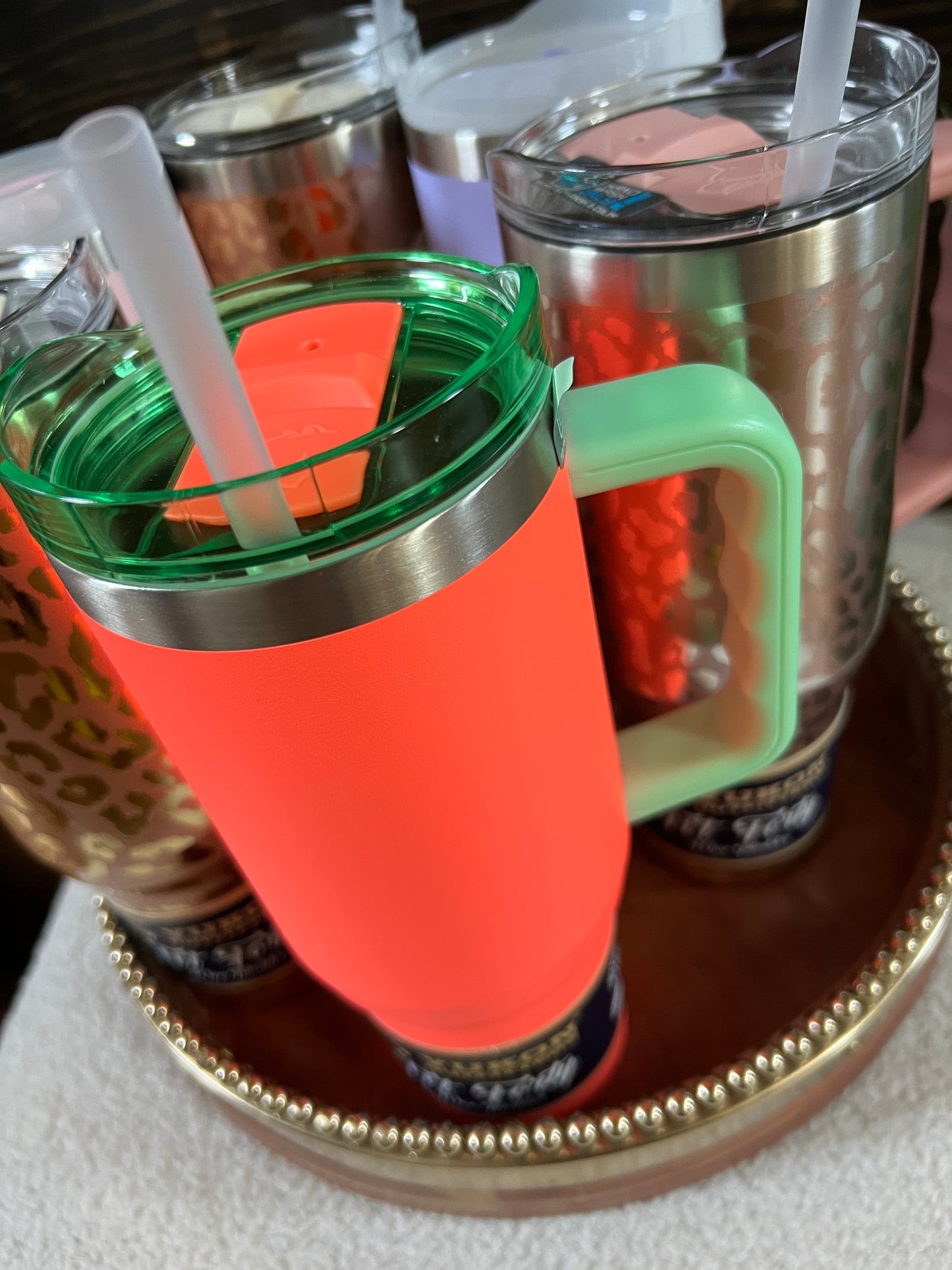 Buc-ee's Tumbler; Fit Forty Rose Gold Leopard, Gold Leopard, Pink, Lavender