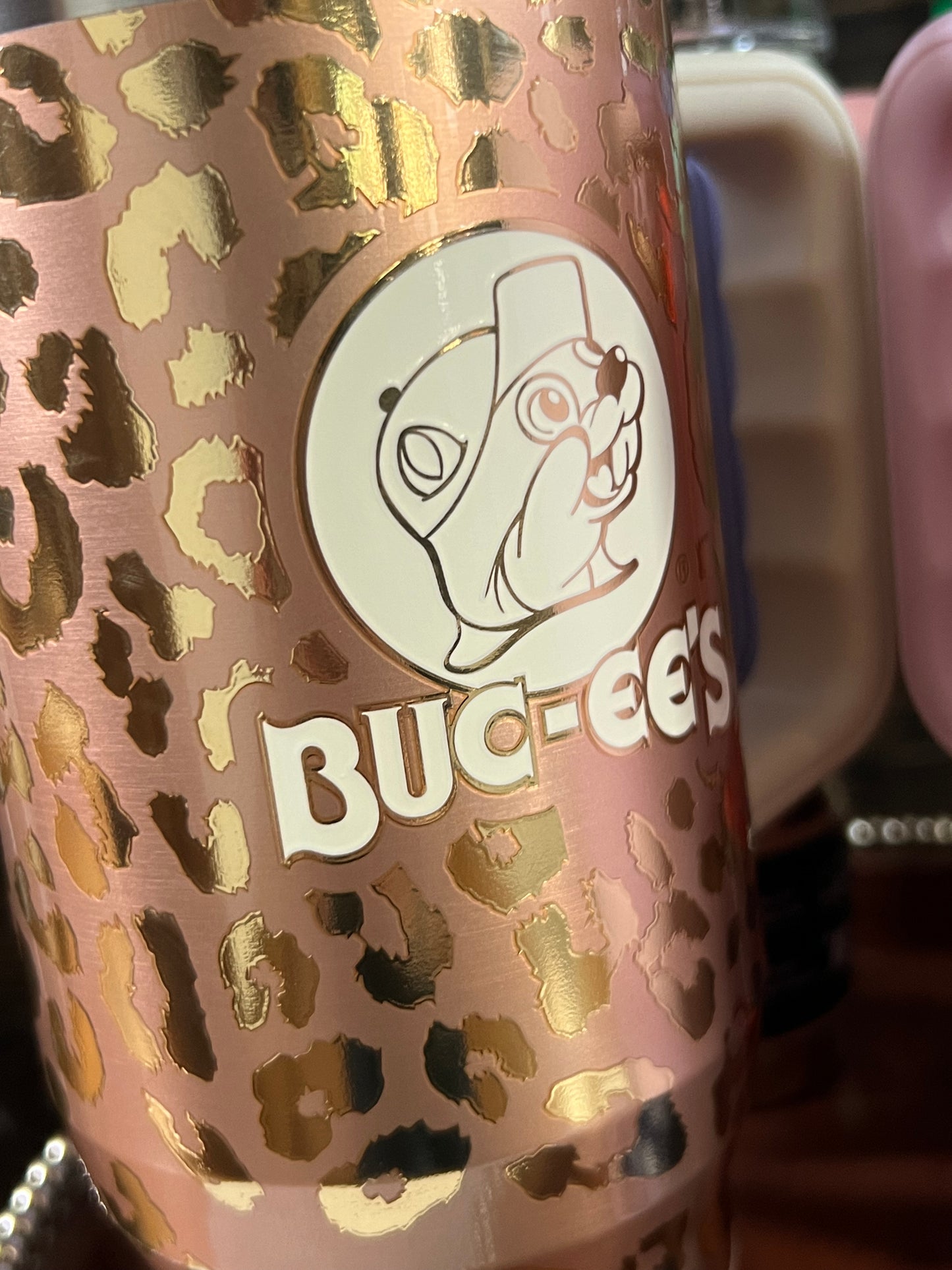 Buc-ee's Tumblers, Bucee's Tumblers, Gold Leopard, Rose Gold