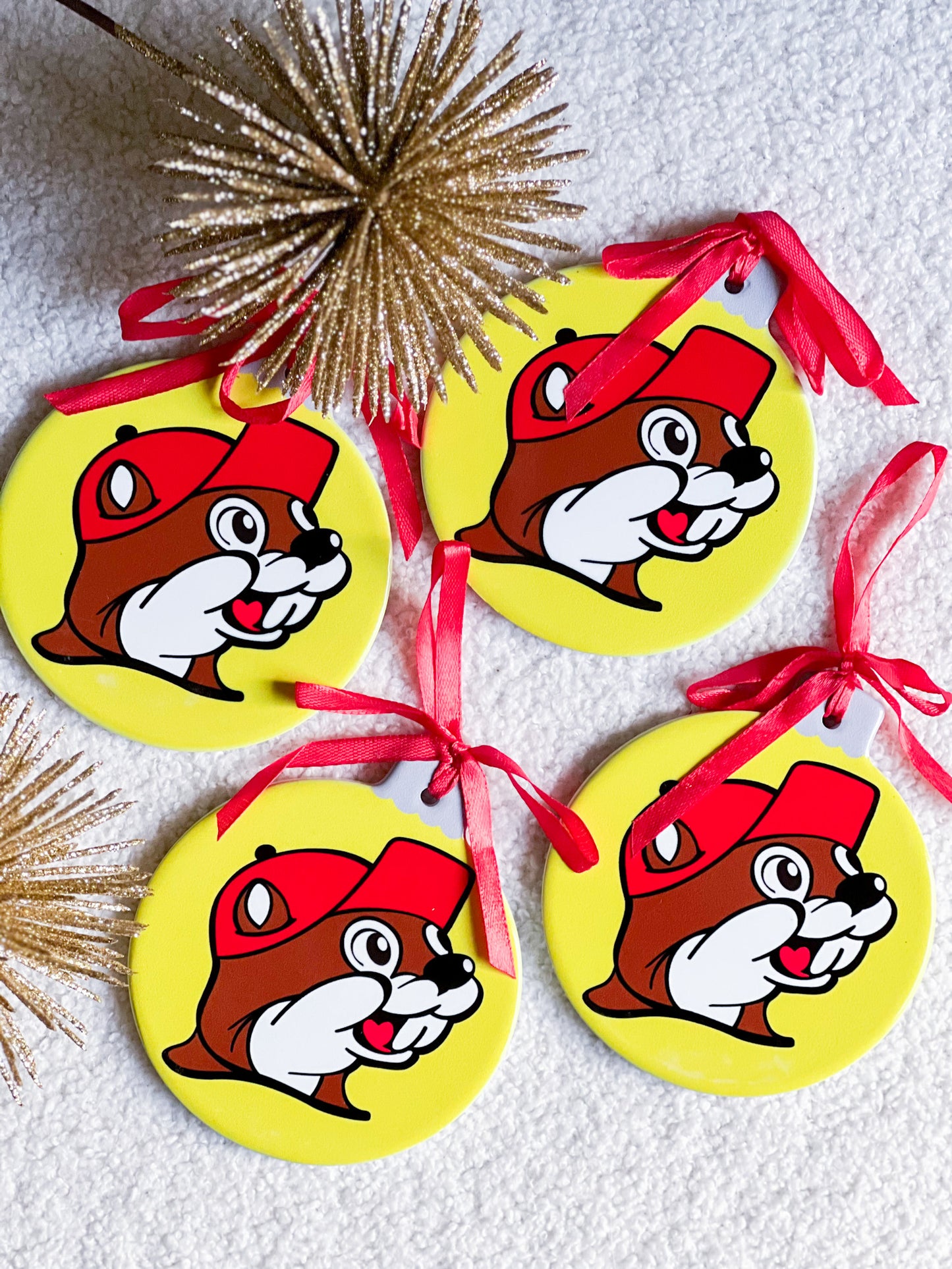 Buc-ee’s Christmas Ornaments, Ceramic Collectible Holiday Ornaments