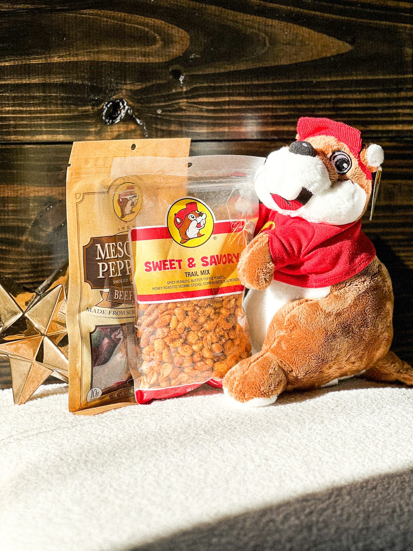 Stuffed Plush Buc-ee Beaver: 12" Beaver, Keychain, Beaver Ball, Jerky, Nuts, Gift Set