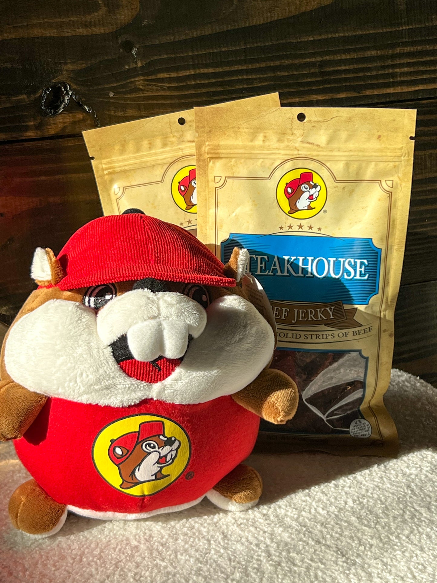 Stuffed Plush Buc-ee Beaver: 12" Beaver, Keychain, Beaver Ball, Jerky, Nuts, Gift Set