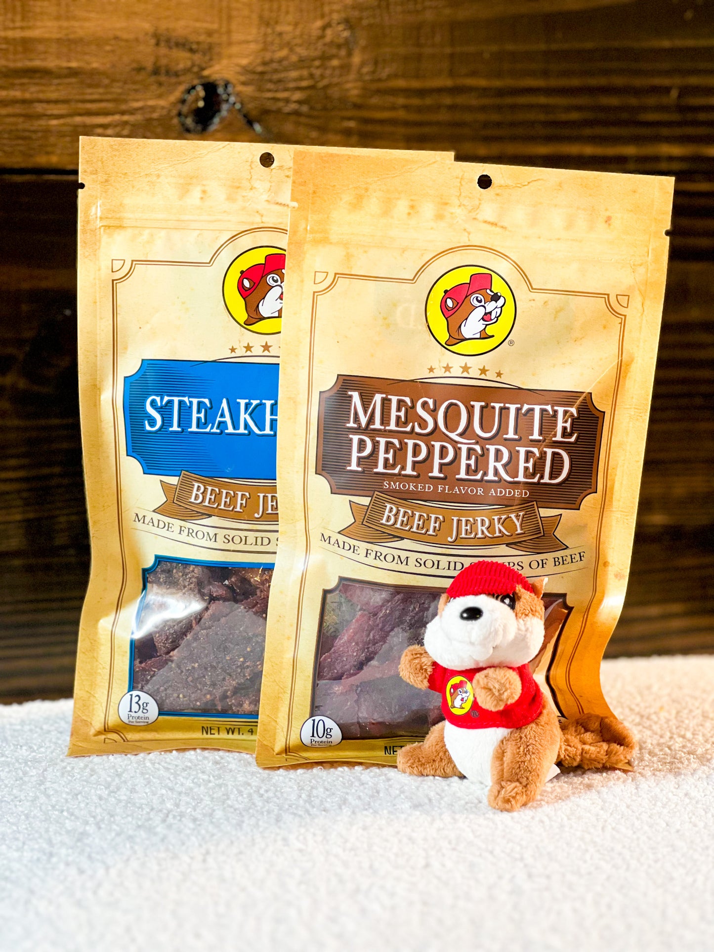 Stuffed Plush Buc-ee Beaver: 12" Beaver, Keychain, Beaver Ball, Jerky, Nuts, Gift Set