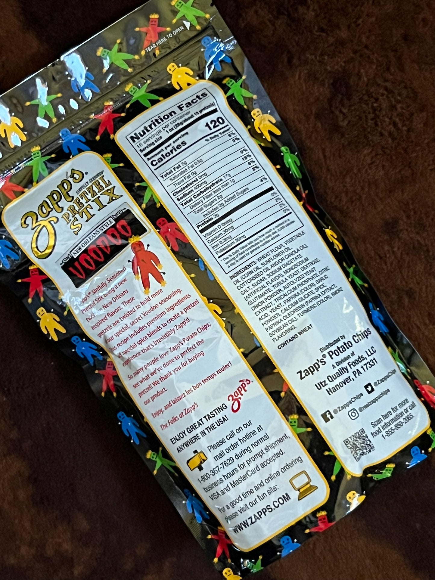 Zapp's New Orleans Pretzel Stix Snack Box; Gift Box, Voo Doo, Cajun, Honey Mustard, Cinnamon Sugar