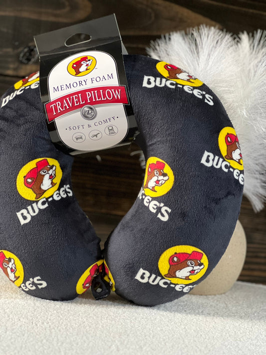 Buc-ee's Travel Pillow Memory Foam Car, Plane, Train