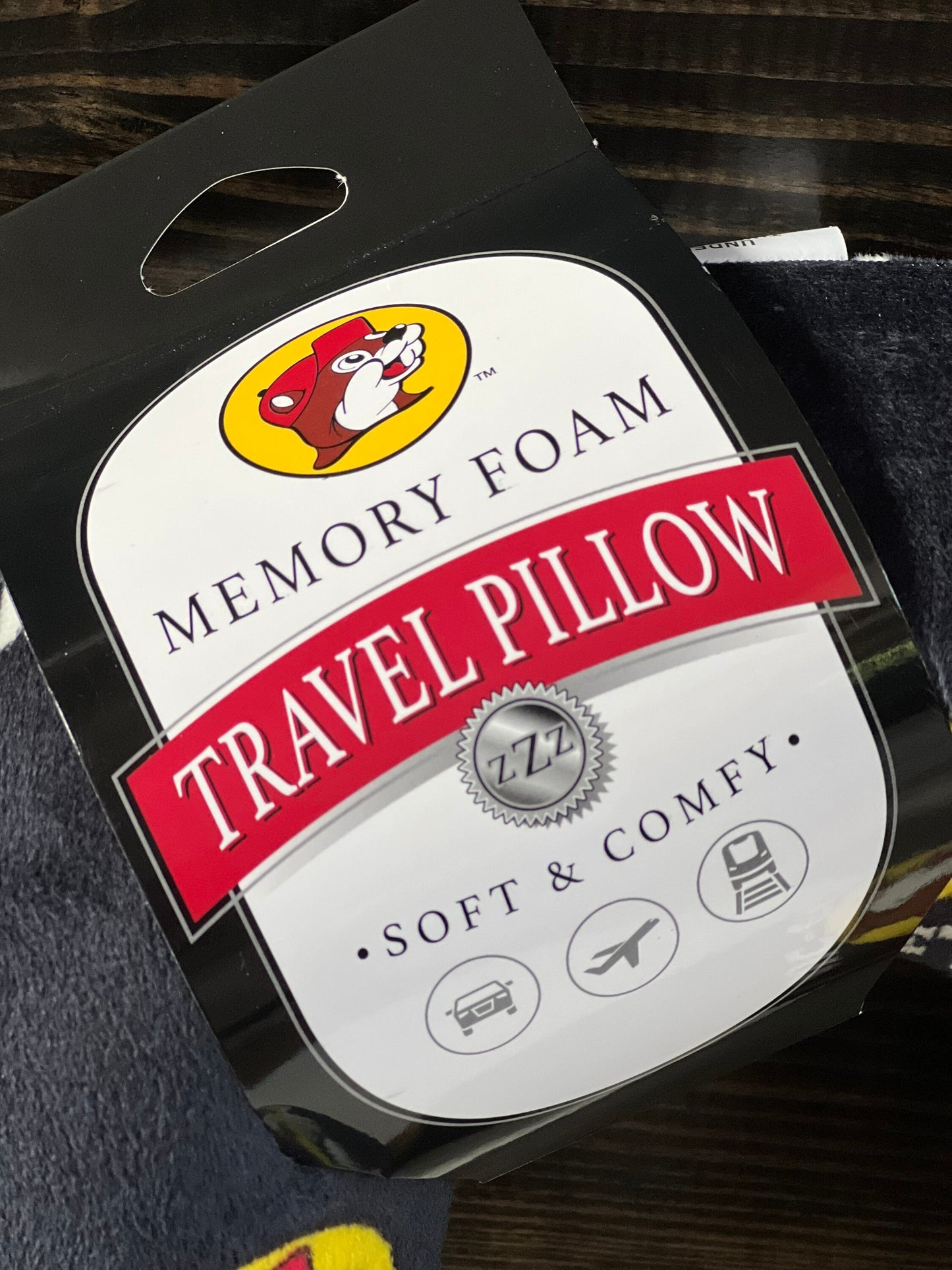 Buc-ee's Travel Pillow Memory Foam Car, Plane, Train