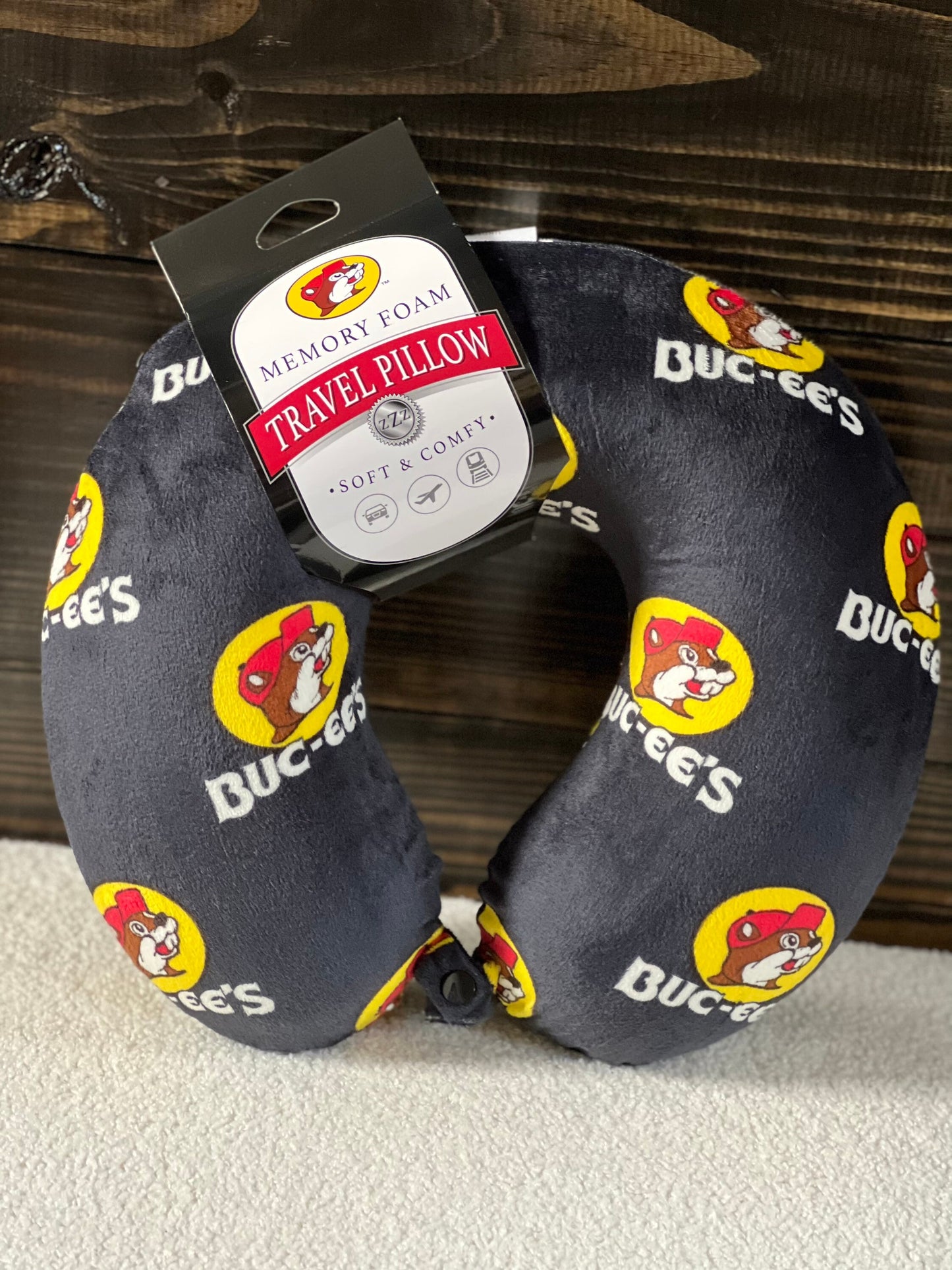 Buc-ee's Travel Pillow Memory Foam Car, Plane, Train